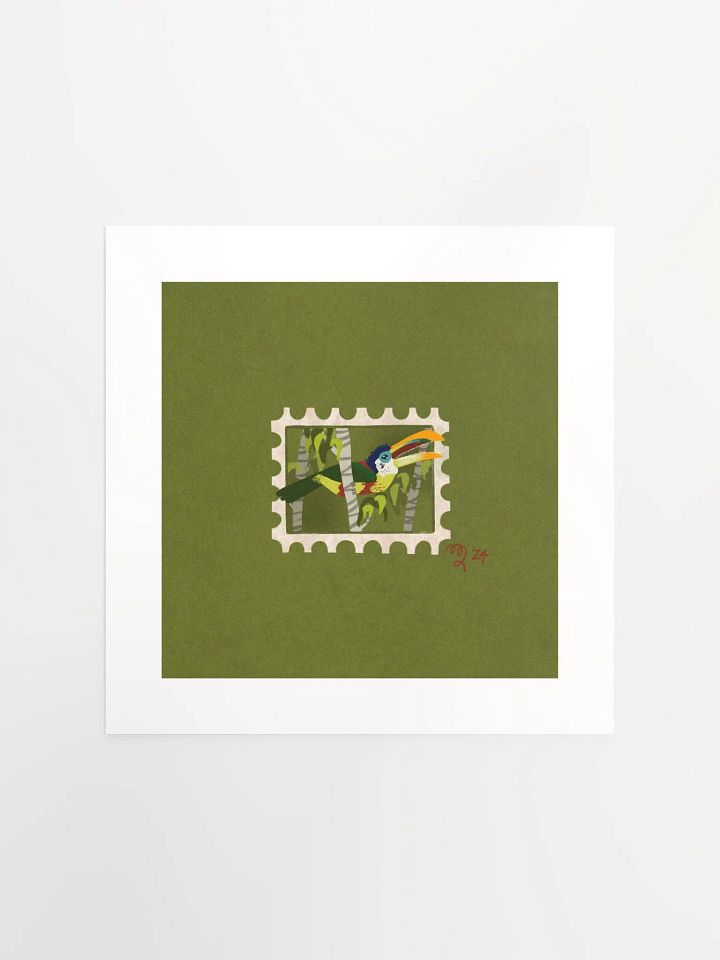 Curl Crested Aracari Stamp Print – Birbfest 2024 product image (2)