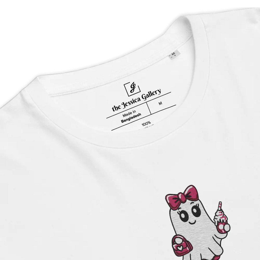 Cute Ghost Embroidered Organic Cotton Regular Fit T-Shirt product image (4)