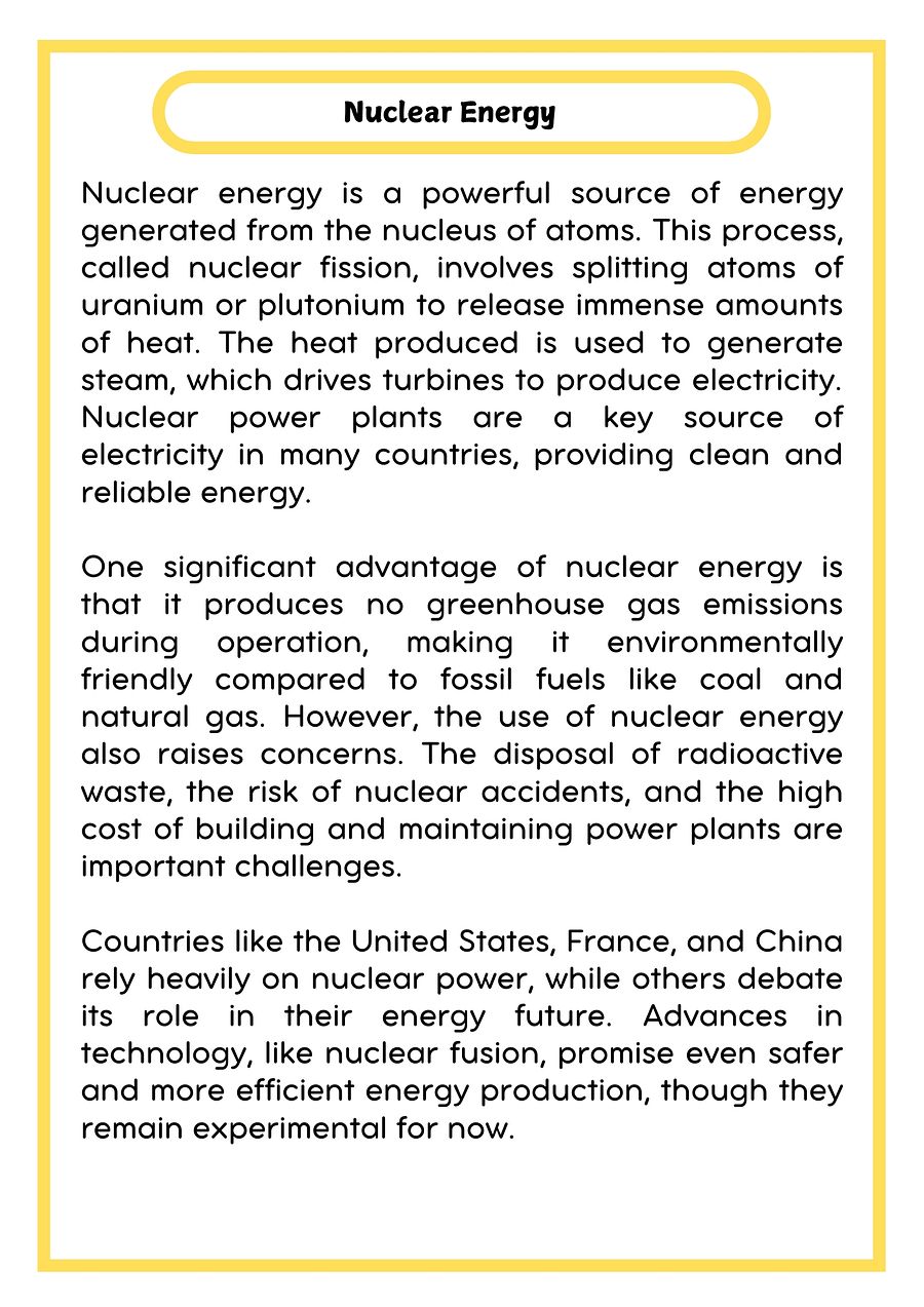 Nuclear Energy Reading Passage with Comprehension Questions product image (2)