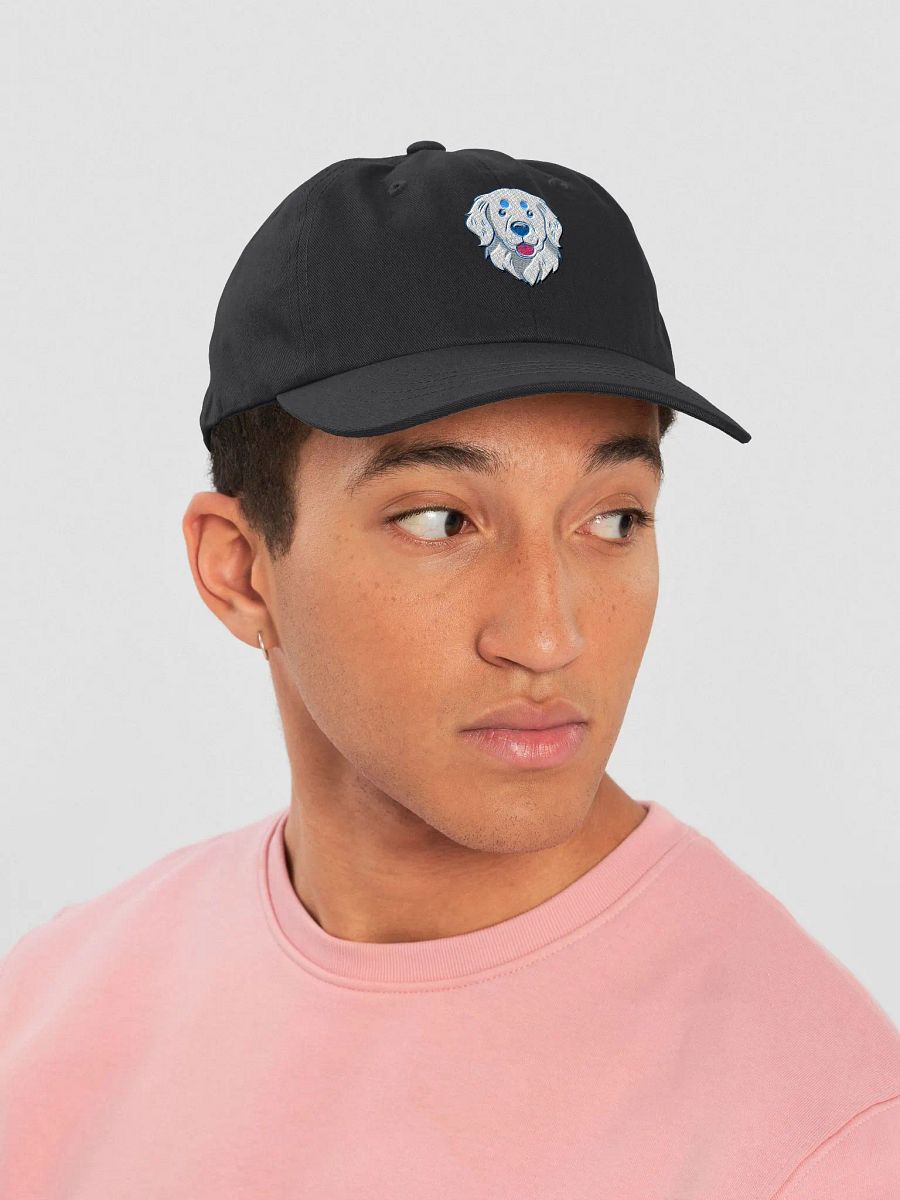 Happy White Golden Retriever Pup Cartoon Embroidered Dad Hat product image (29)