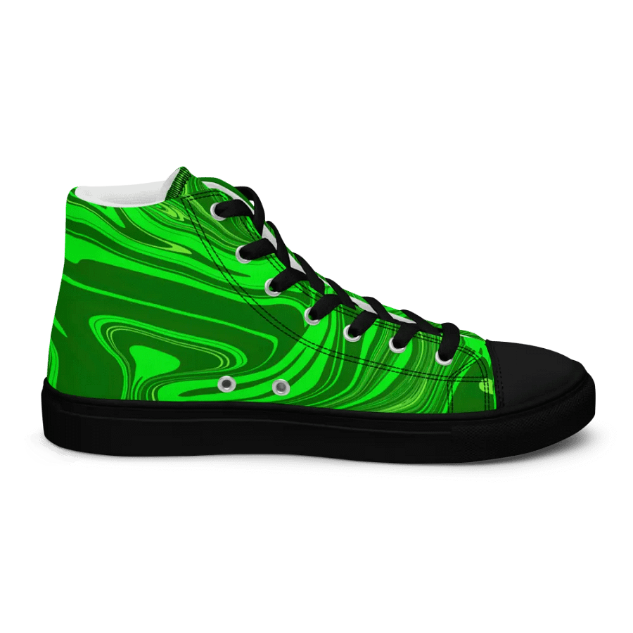 Women's High Top Canvas Shoes - Different Shades of Green Digital Fluid Art product image (7)