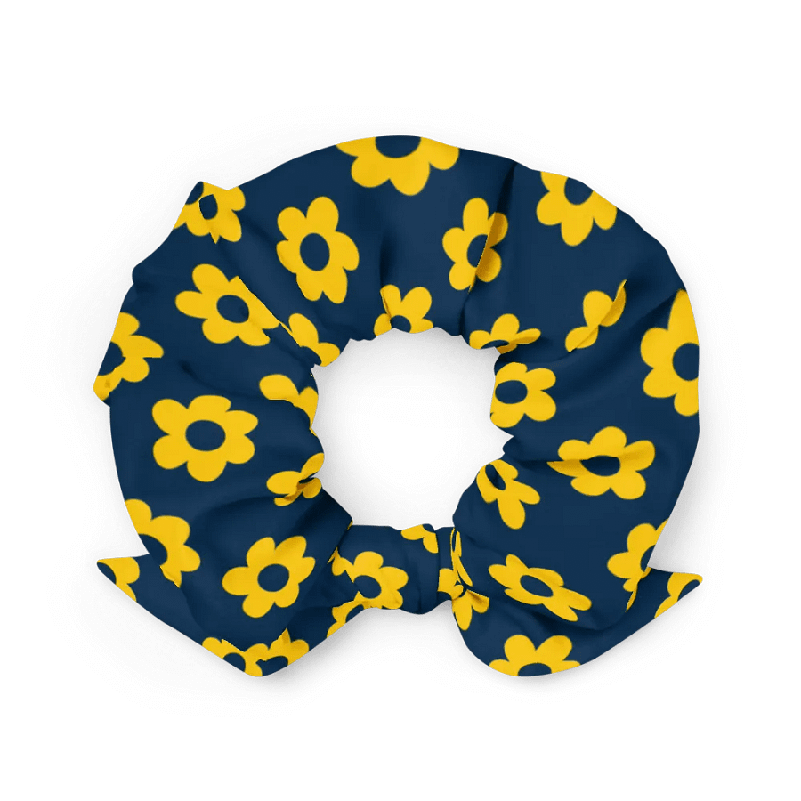Yellow and Blue Fan Flower Scrunchie with Bow product image (2)