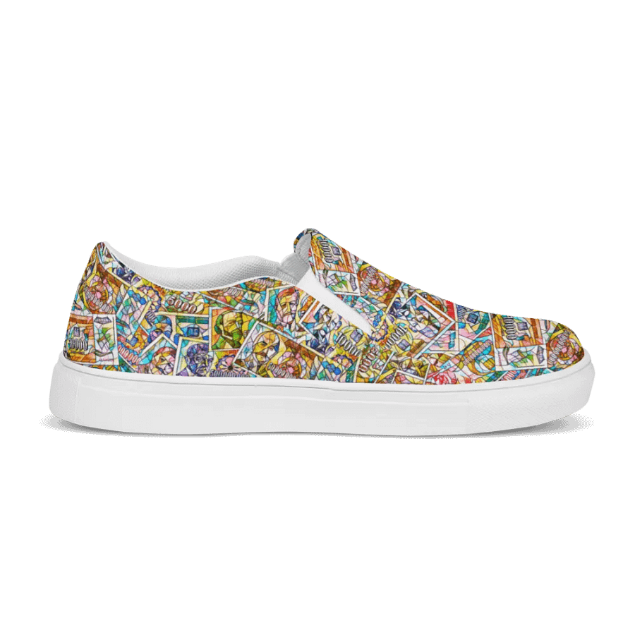 Jugoslovenski inflatorni dinar 1993 (Kolaž/mozaik) Women's Slip-On Canvas Shoes product image (11)