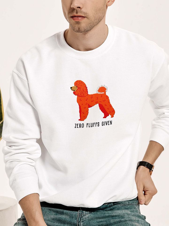 Zero Fluffs Given Sweatshirt (Embroidered) of a Mini Poodle(Red) product image (2)