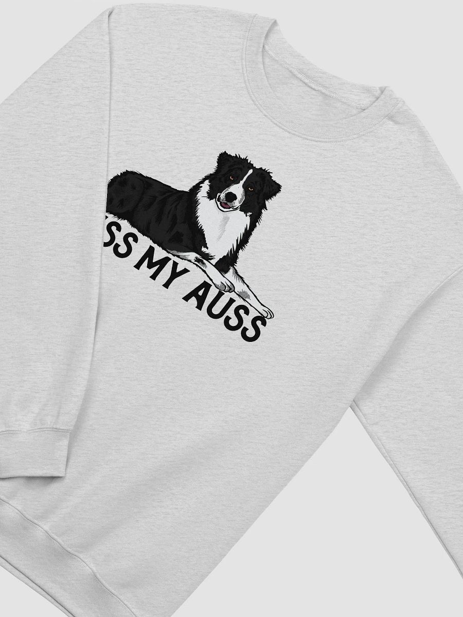 Kiss My Auss | Funny Sweatshirt for Australian Shepherd (Black and White) Dog Owners product image (24)