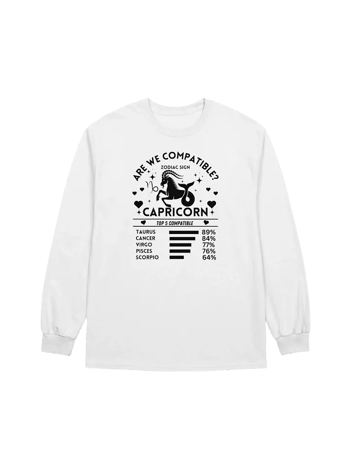 Capricorn Zodiac Sign Romantic Compatibility - Gildan Ultra Cotton Unisex Long Sleeve T-Shirt - Light Colors product image (2)
