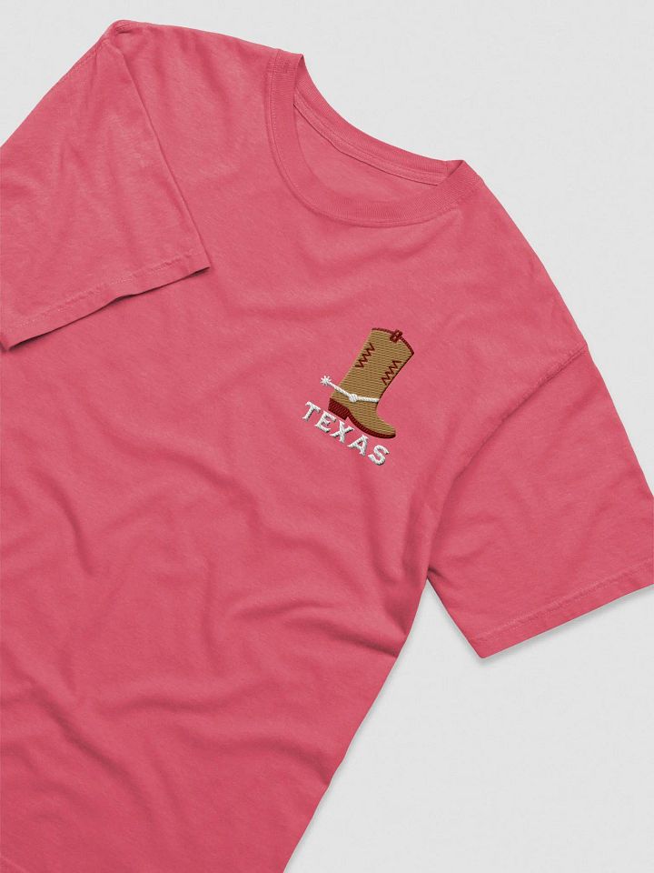 Texas Cowboy Boot Left Side Embroidery Tee product image (1)