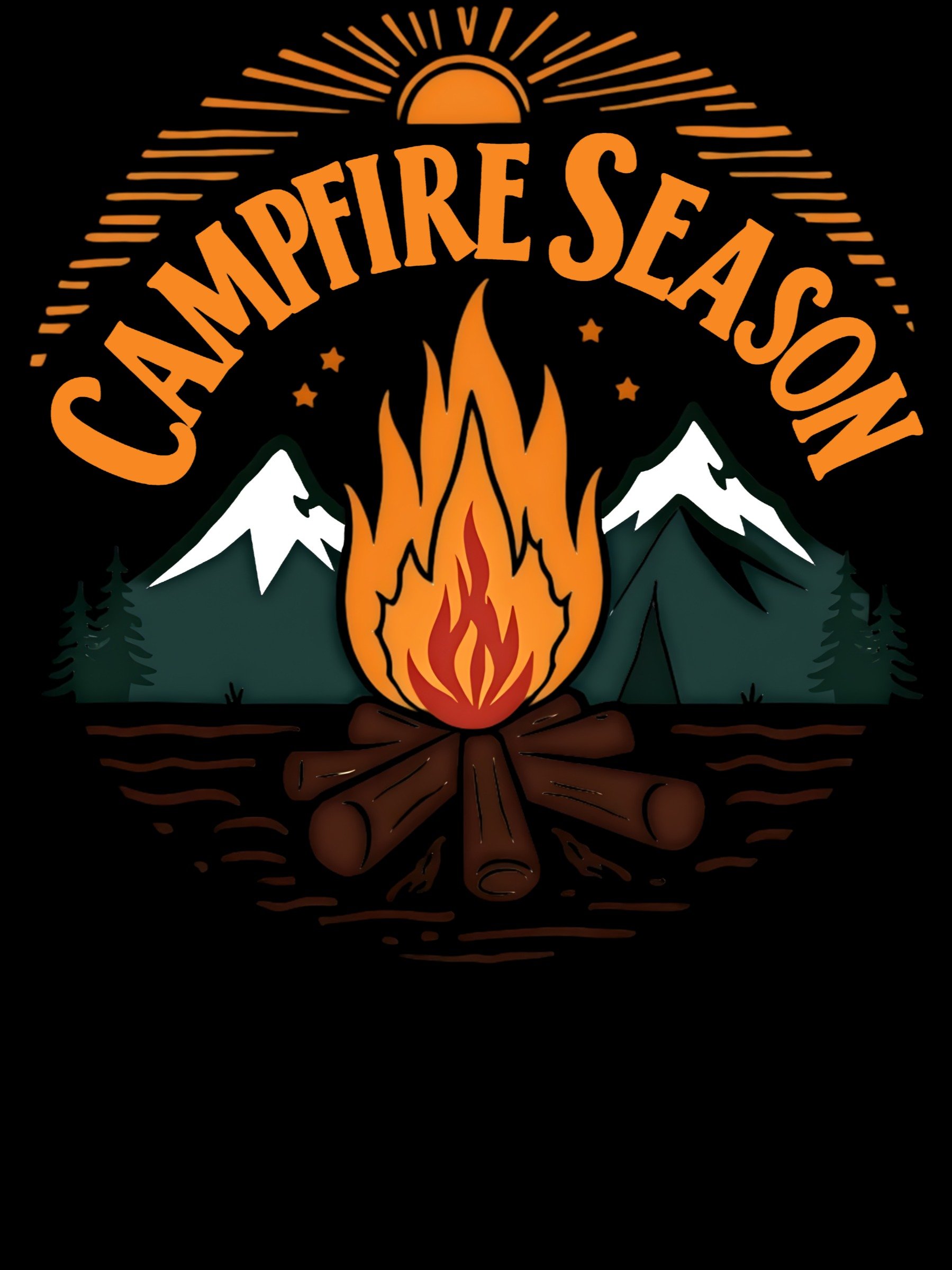 Campfire Season Sunset In The Mountains Outdoor Adventure Design product image (1)