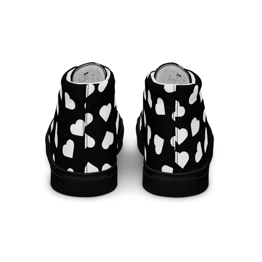 Love Pattern5 Black and White Mens Canvas High Top Shoes product image (5)