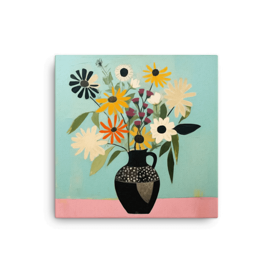 Art2401-56 Vase Flowers Still Life - Canvas Print - sm product image (1)