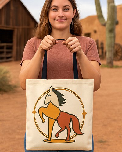 Carry the Stallion, Sustainably 🌱
Affordable, eco-conscious cotton tote printed with the Patchwork Stallion. Everyday art for...
