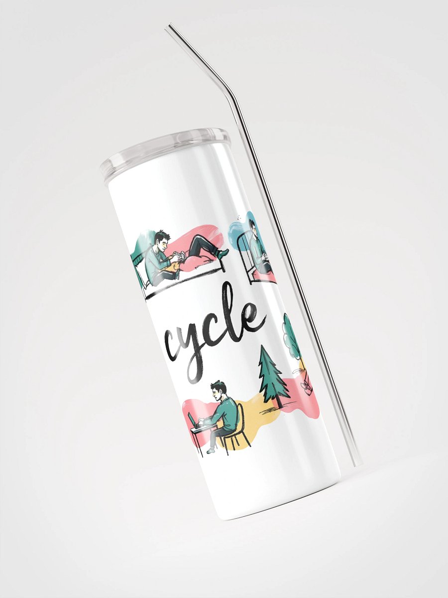 Cozy Daily Rhythms Poster | A Cycle Illustration Steel Tumbler product image (3)