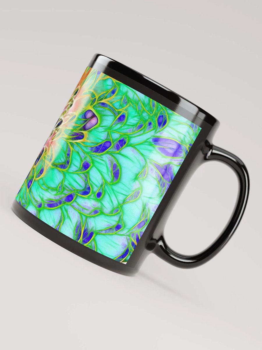 Peacock Chrysanthemum Black Coffee Mug product image (7)
