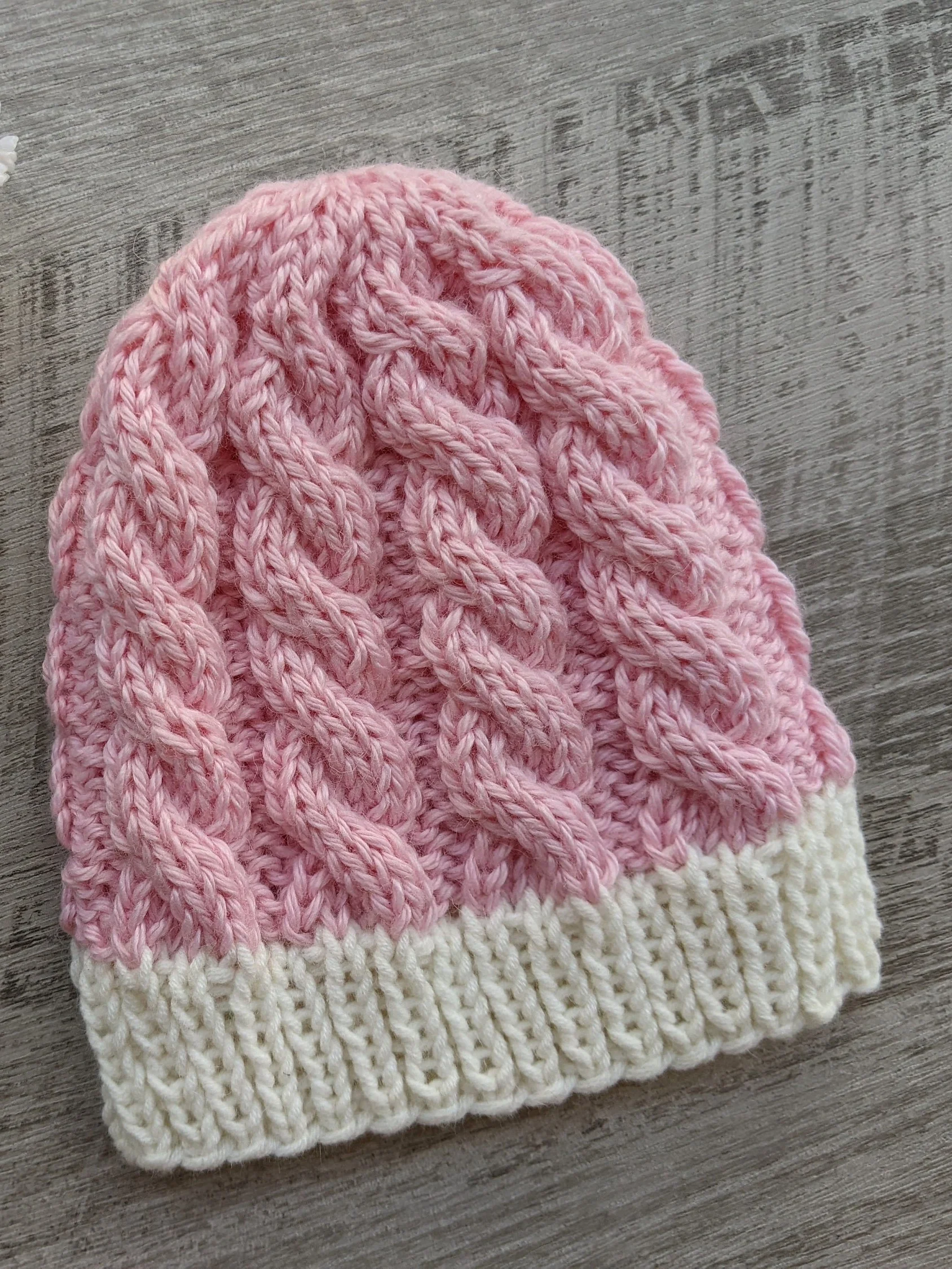 Newborn Cable Knit Beanie Pattern product image (2)