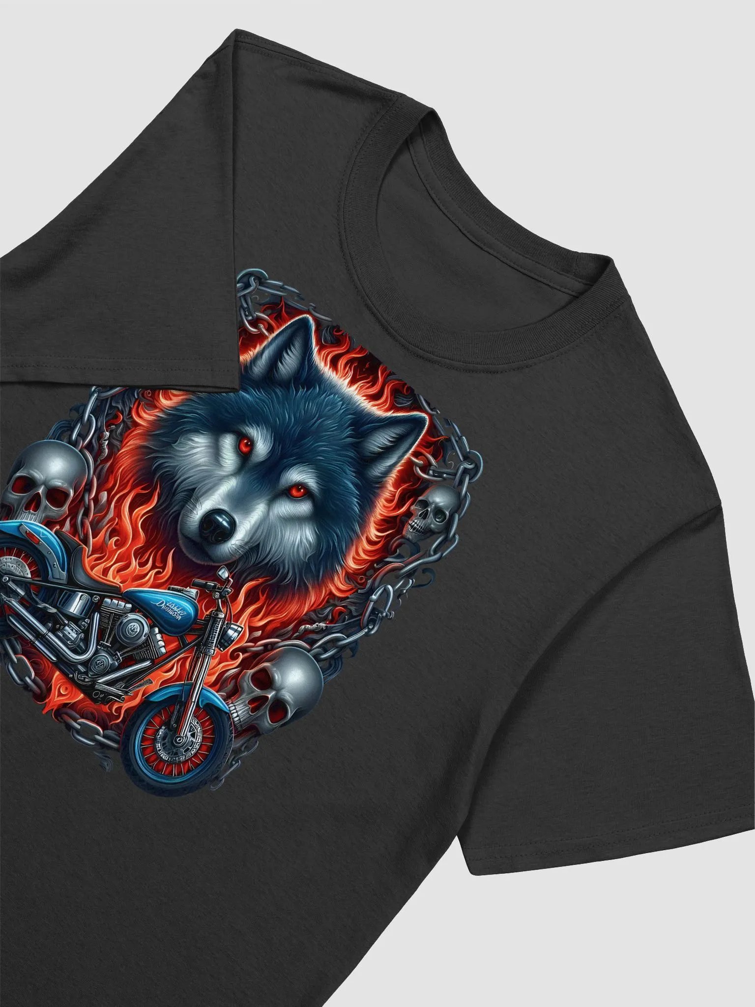 Inferno Wolf Motorcycle T-Shirt #47 product image (3)