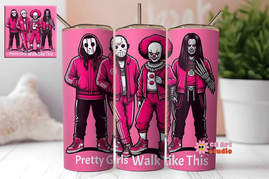 Pretty Girls Walk Like This Tumbler Wrap PNG product image (1)