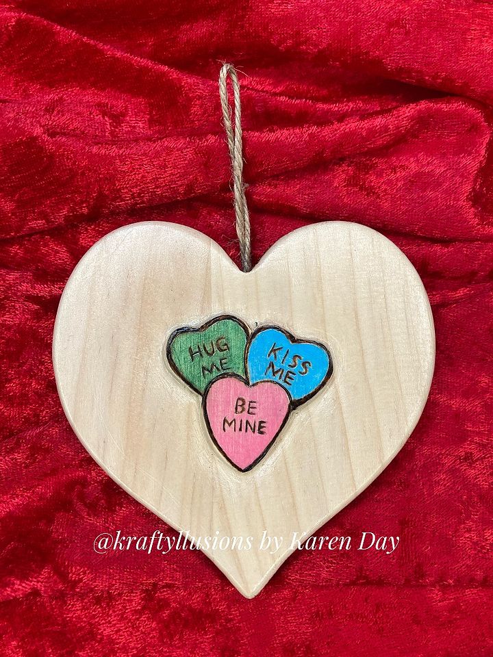 Candy Hearts Carved Ornament product image (1)