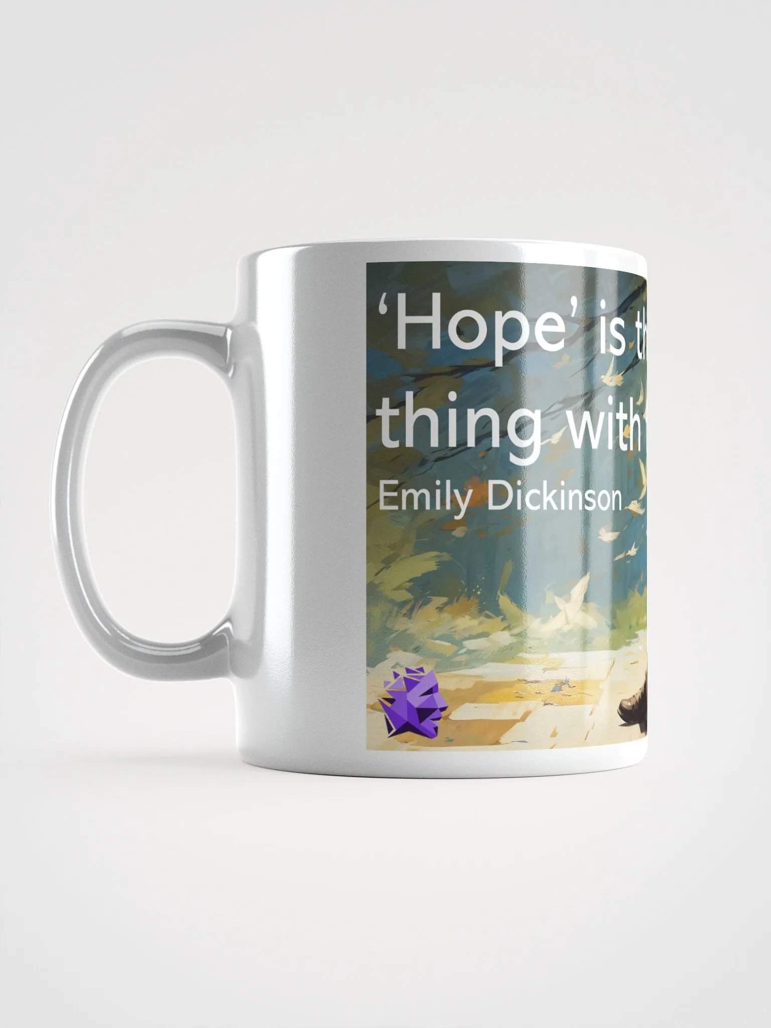 Hope is the thing with feathers White Mug product image (6)
