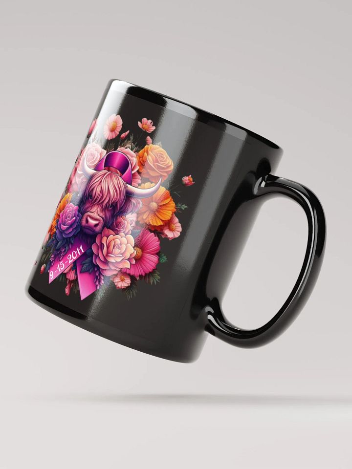Highland Cow Blooms Breast Cancer Awareness Mug product image (4)