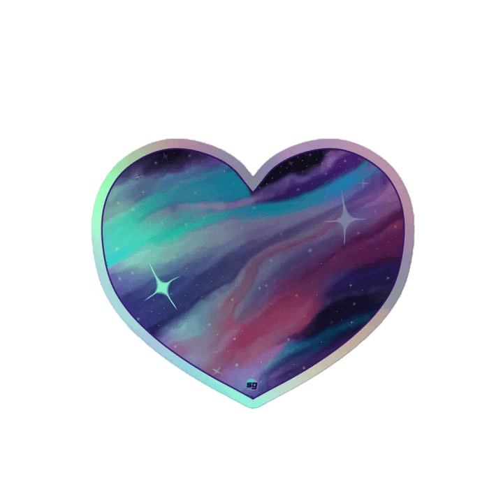 SilverGemini - Holo Galaxy Heart Sticker product image (1)