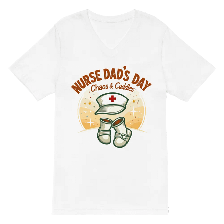 Chaos & Cuddles Nurse Dad's Day V-Neck Tee product image (2)