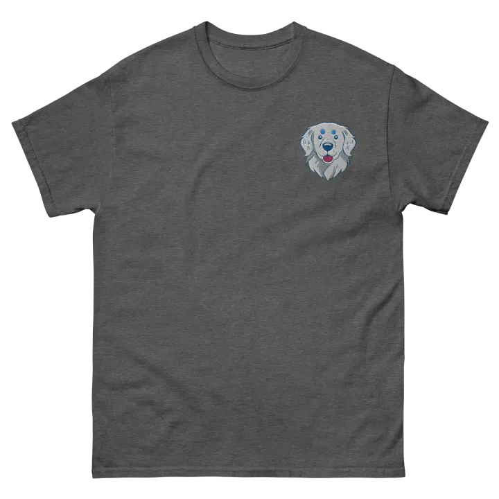 Cheerful White Golden Retriever Dog Embroidered Graphic Tee product image (1)