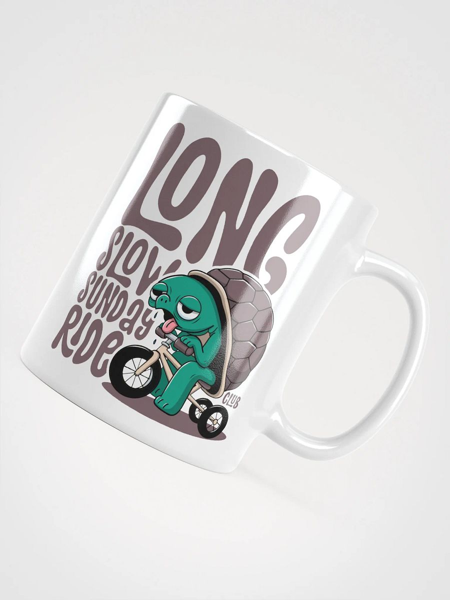 Funny Cycling Mug – Long Slow Sunday Ride Club | Tired Turtle on Trike product image (4)