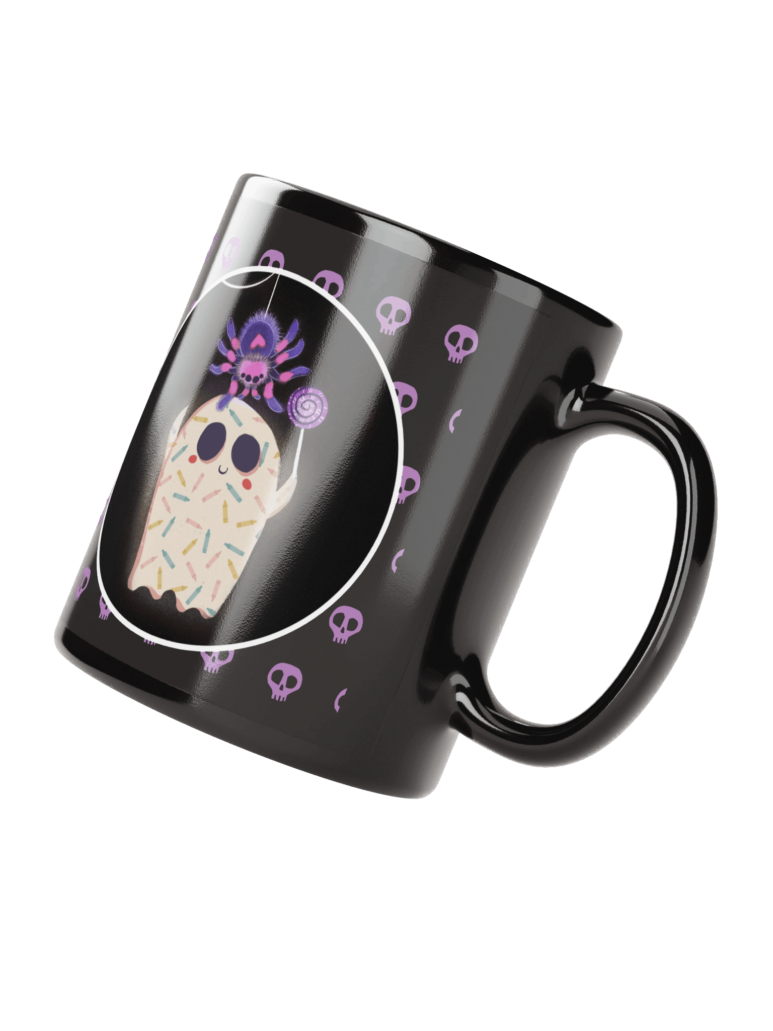 Little Ghost Spider Pet - Black Ceramic Mug product image (4)