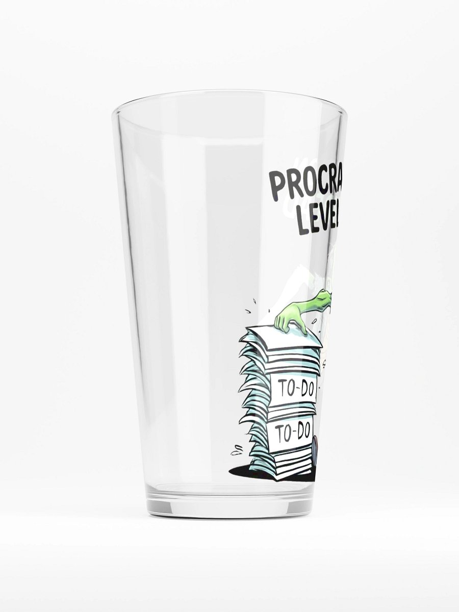 Halloween Procrastination Level: Undead Zombie Pint Glass – Funny To-Do List Graphic Pint Glass for Chronic Procrastinators product image (2)