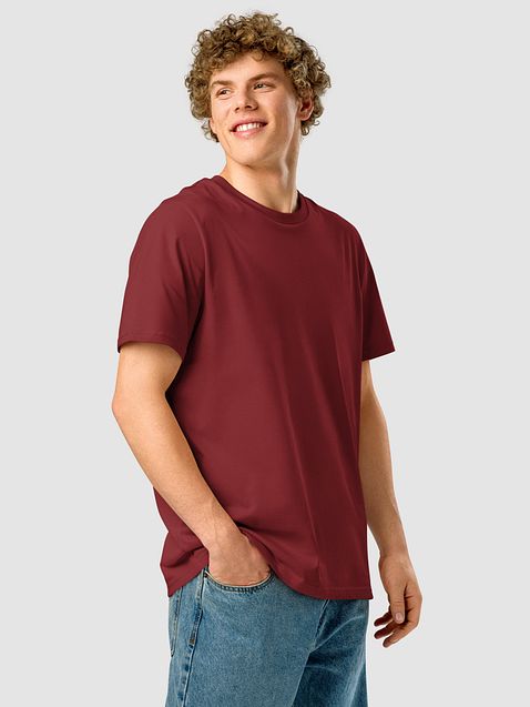 Photo showing Stanley/Stella Unisex Organic Ribbed Neck T-Shirt