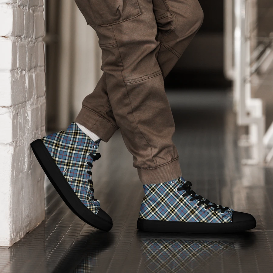 Thompson Blue Tartan Men's High Top Shoes product image (16)