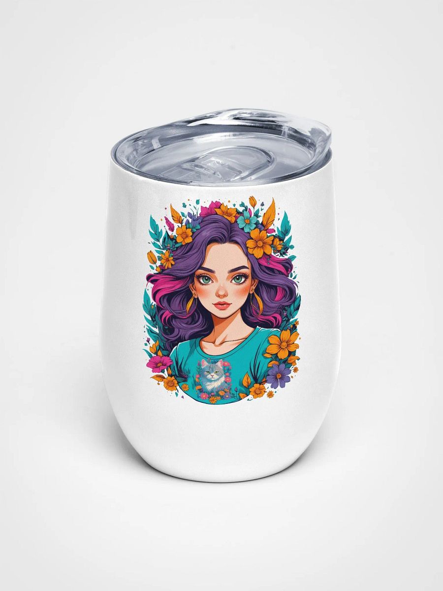 Bloomcore Flower Girl - Wine Tumbler Cup - 12 oz - High-Grade Stainless Steel - v2 product image (1)