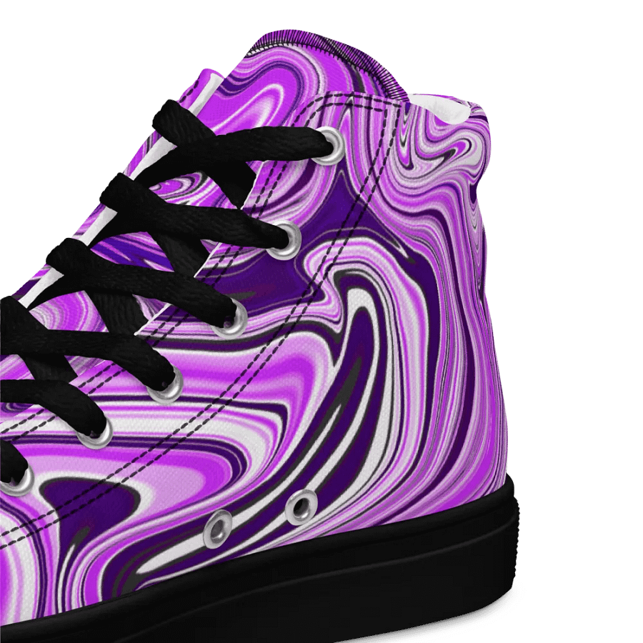 Women's High Top Canvas Shoes - Purple Digital Fluid Art product image (3)