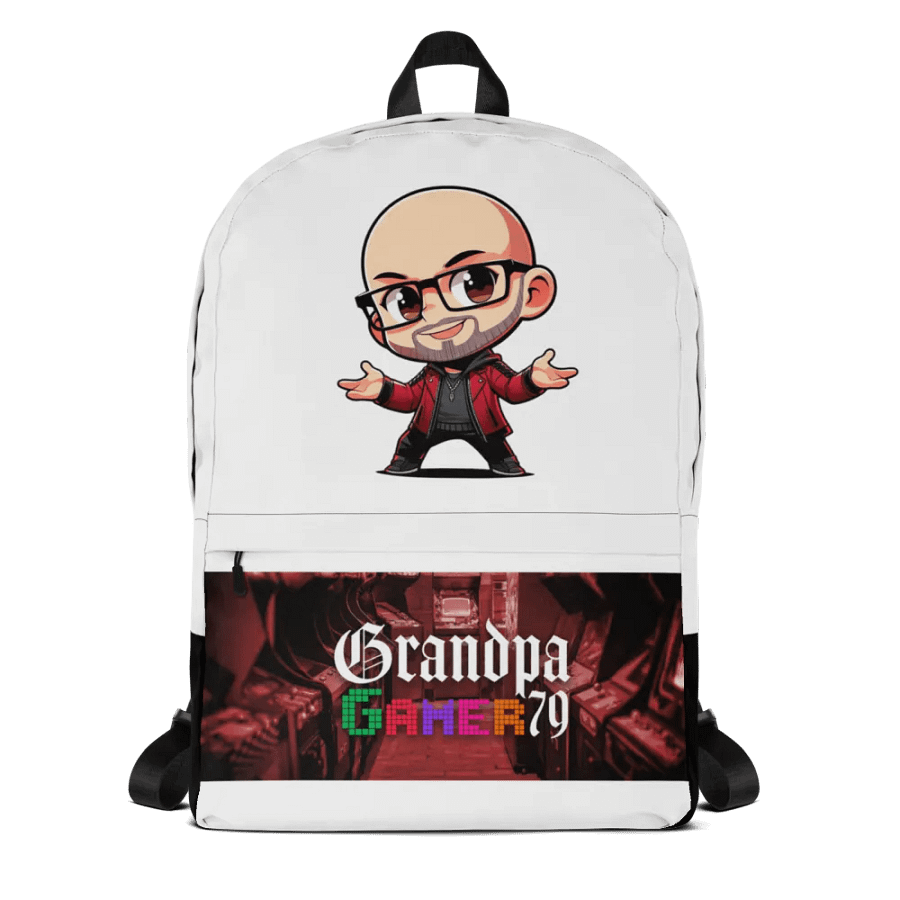 Pixelated Grandpa Gamer Backpack product image (7)