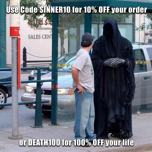 Use code or 💀… SINNER10 for 10% OFF your order. NOSAINTS.WORLD🌐