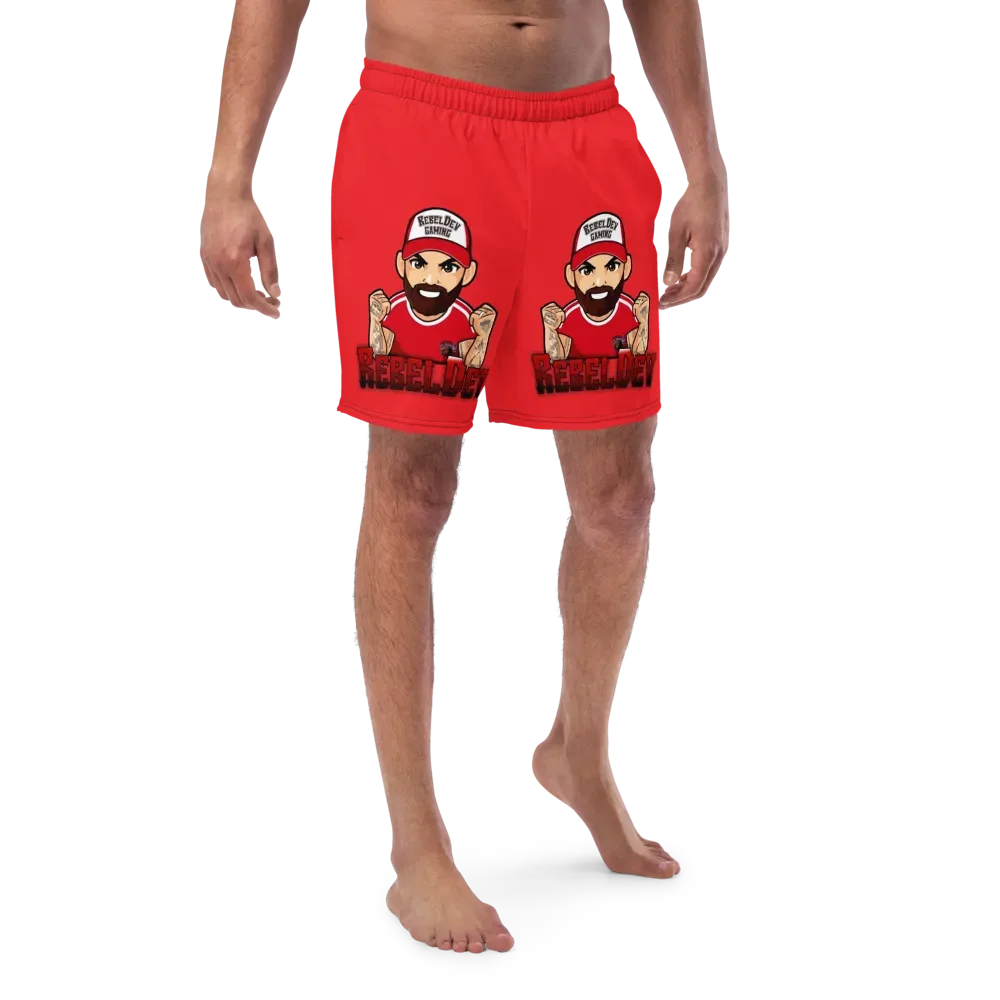 RebelDev red swim trunks product image (1)