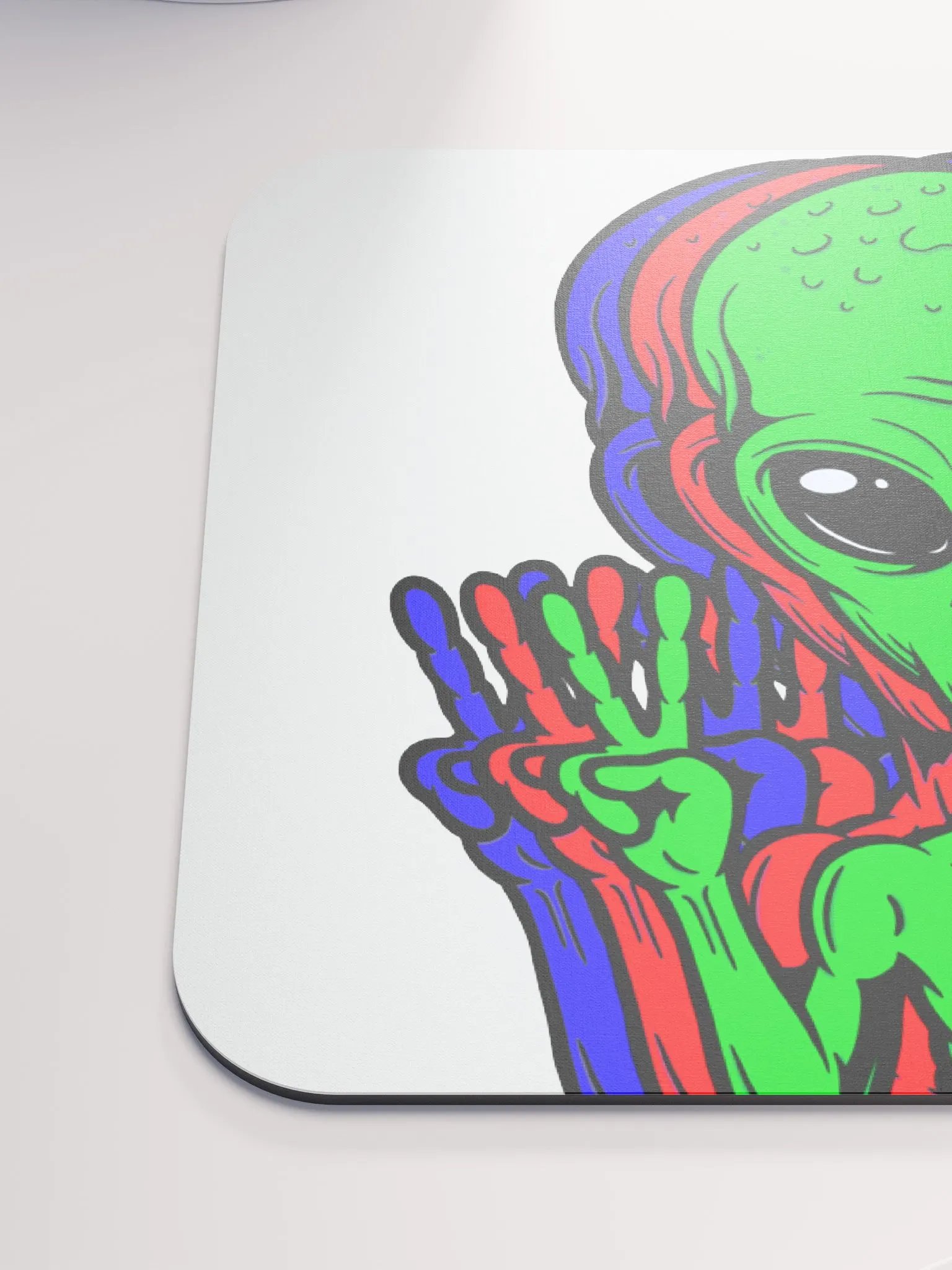 Alien Peace Sign Desk Mat product image (6)