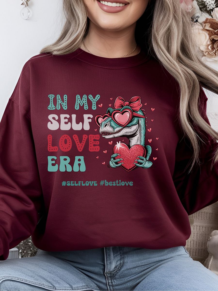 Funny Dinosaurus Valentine's day sweatshirt - In myself love era product image (1)