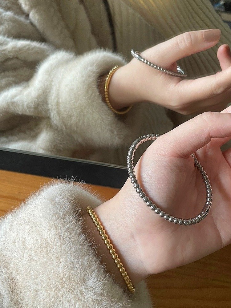 Round bead Bracelet | 18K Gold Plated product image (9)