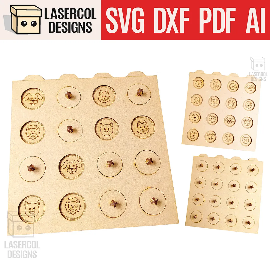 Memory Game (Animals) Version 1 and 2 - Laser Cut Files product image (3)