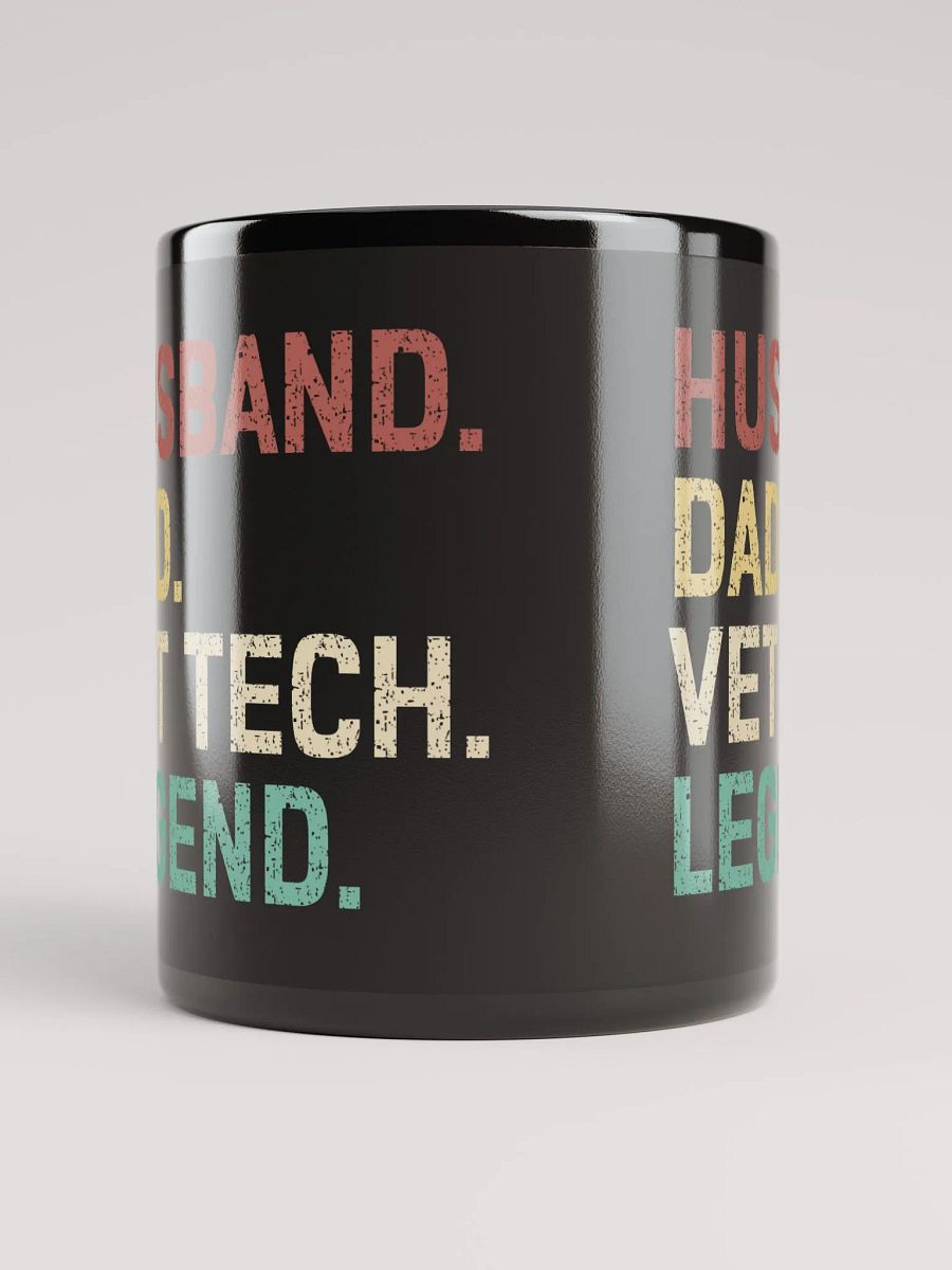 "Husband-Dad-Vet tech-Legend" black glossy mug product image (4)