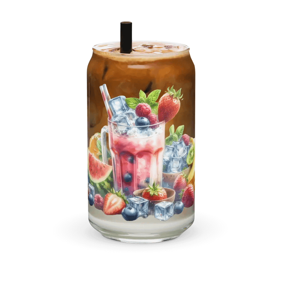 Fruit juice with fruit slice mixed water affect, design_05-Can-Shaped Glass product image (6)