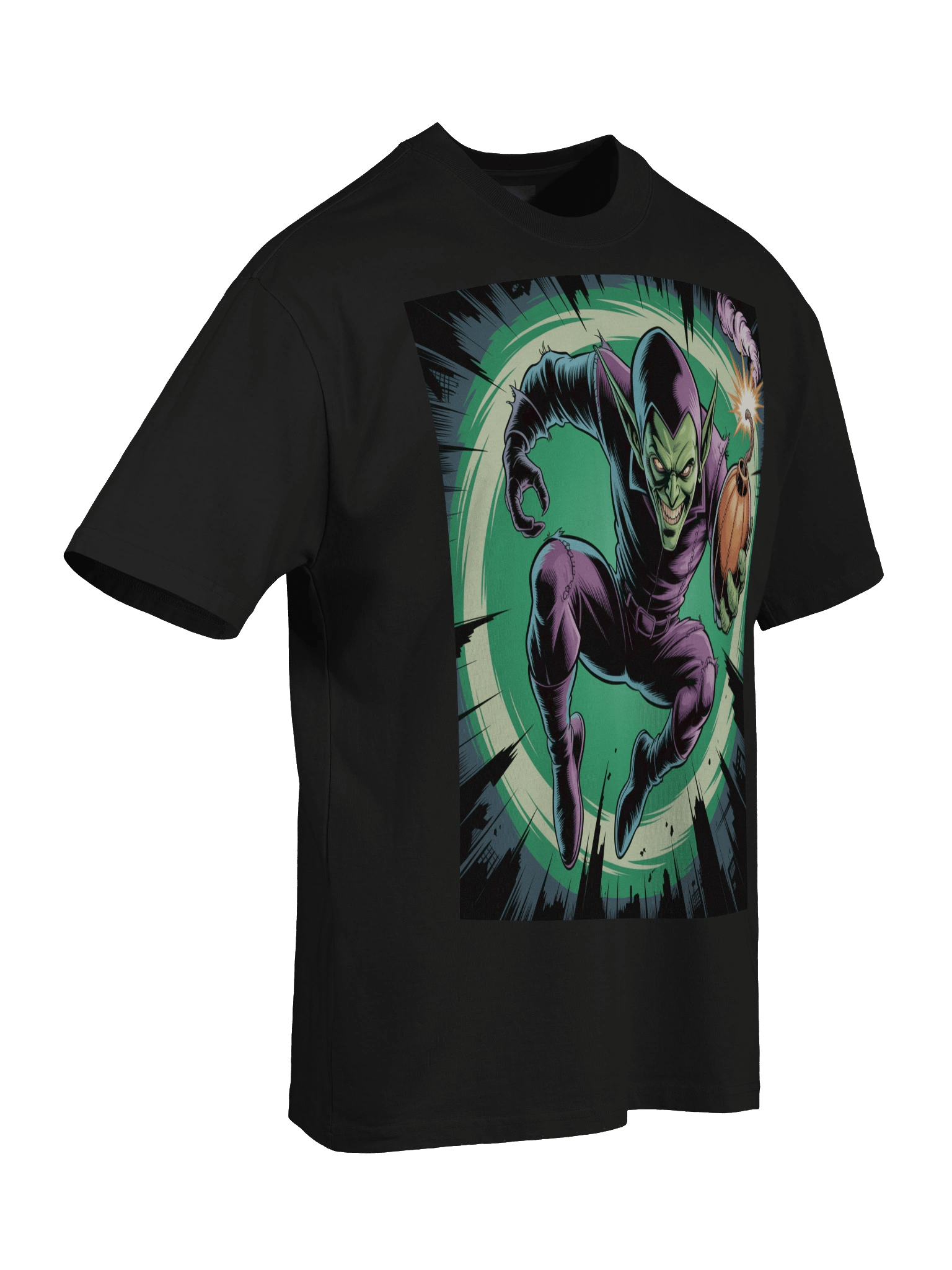 Green Goblin Pumpkin Blitz Oversized Faded T-Shirt – Goblin's Glider Gambit product image (8)
