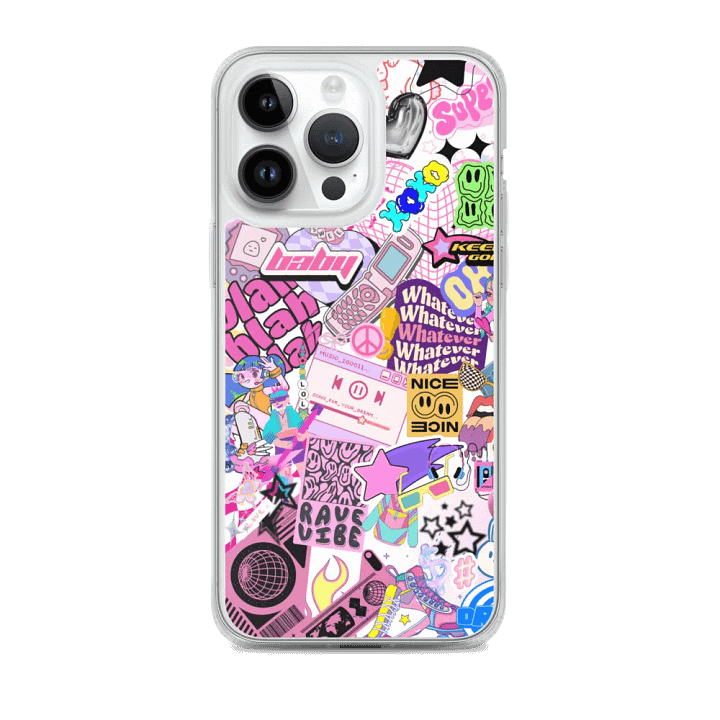 Playful Pastel Sticker Collage iPhone® Case product image (2)