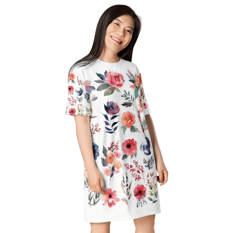 T-Shirt Dress Colorful Roses product image (4)