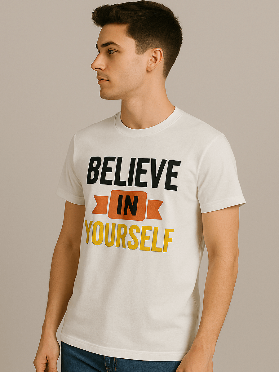 Samrat Royal Collection Men's Motivational T-Shirt - "Believe in Yourself" product image (3)