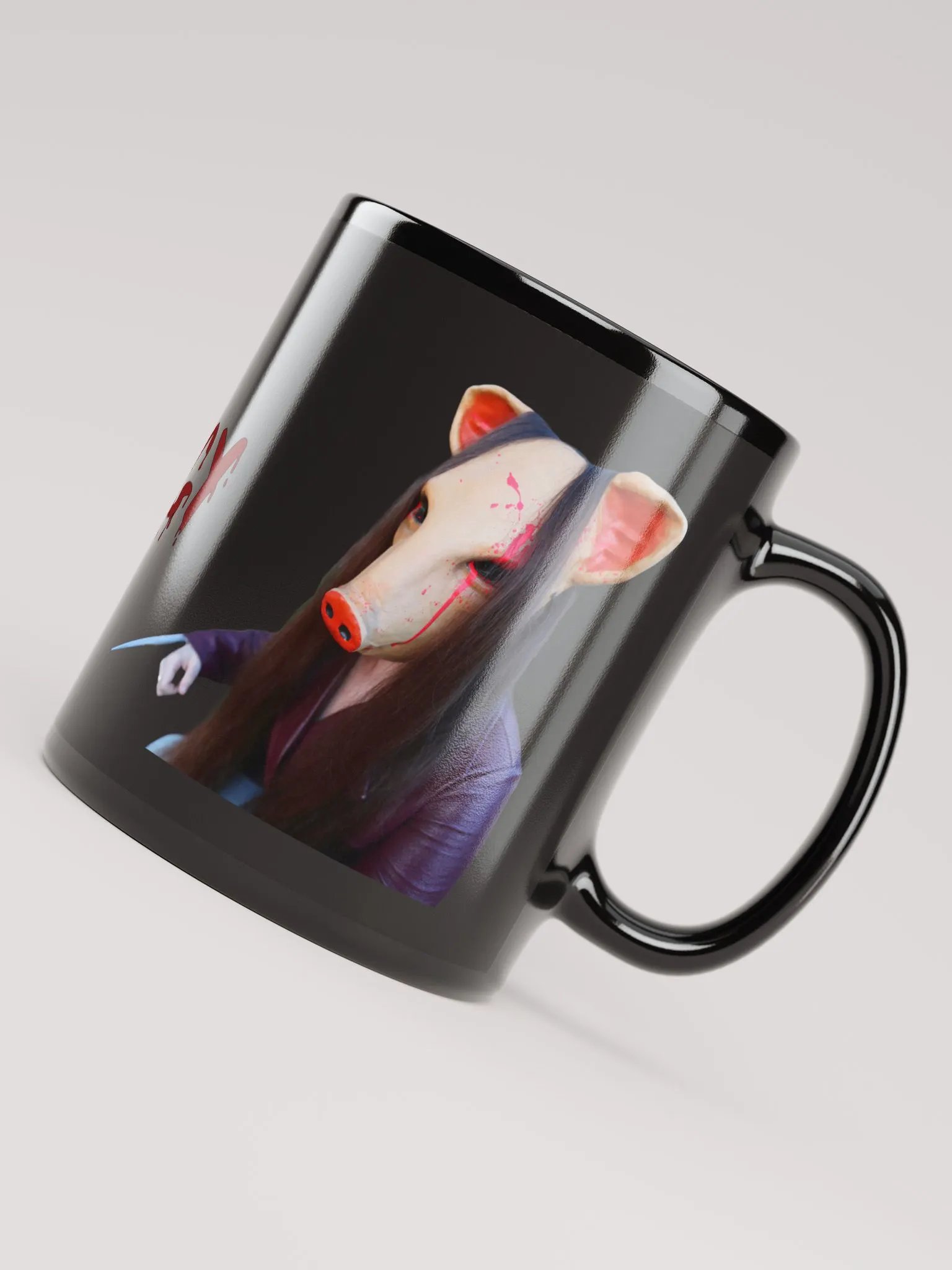 Piggy Black Mug product image (6)