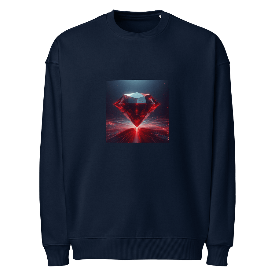 Luminous Red Crystal Organic Oversized Sweatshirt product image (1)
