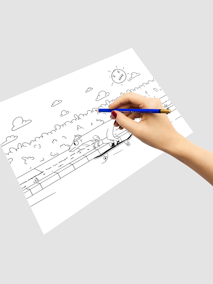 Teenage Dino Basement Angst - Colouring Page [Dani & Dean Do An Internet] product image (1)