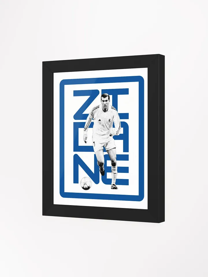 Zinedine Zidane BW Real Madrid Name Art Framed Print product image (2)
